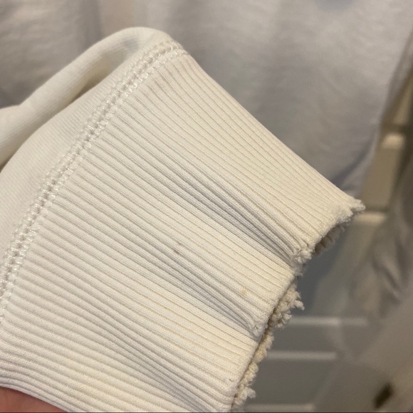 J. Lindeberg White Distressed Zip Up Hoodie Size M - Picture 10 of 10